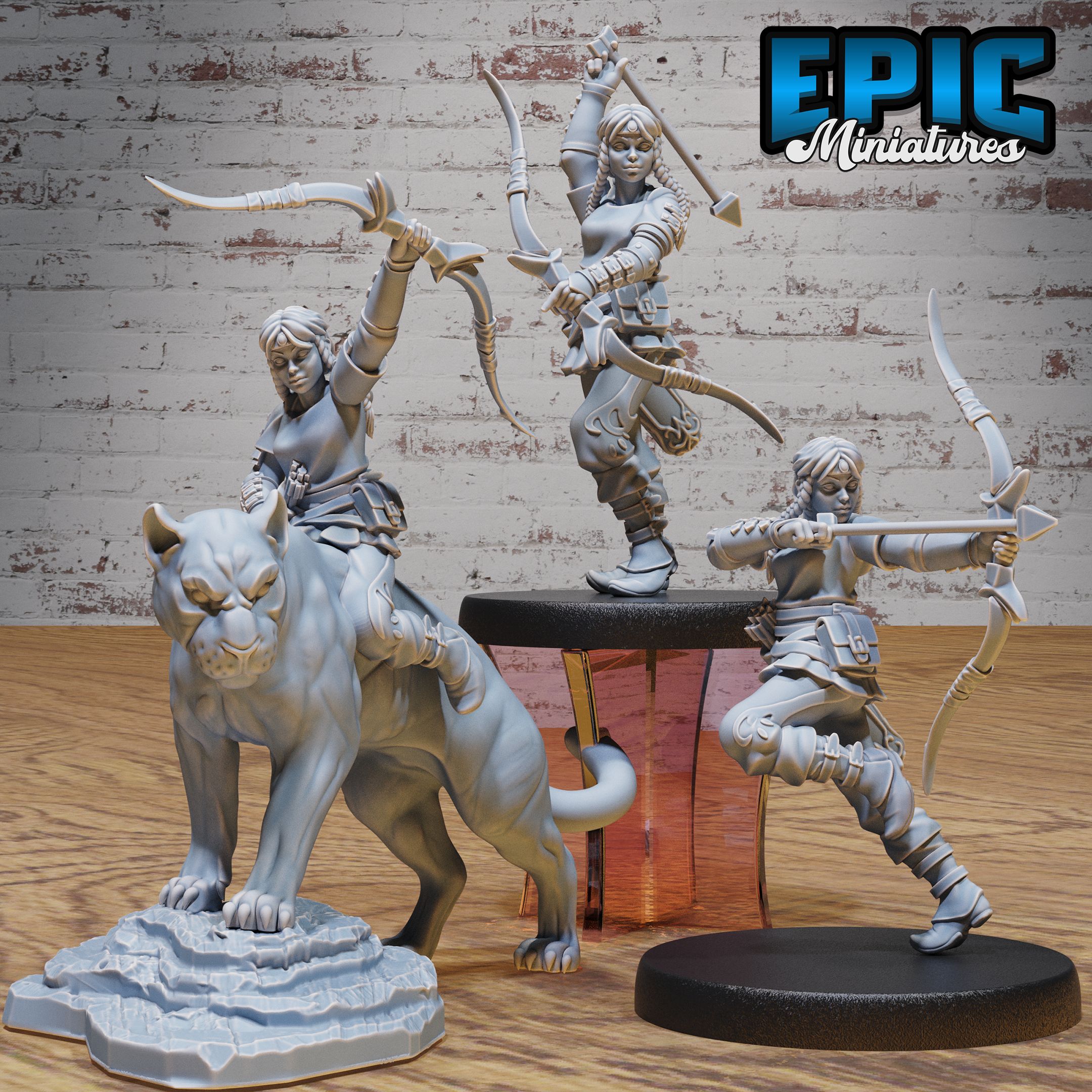 Hunter Girl & Mount Set / Wild Animal Pursuer / Human Warrior / Woodland Villager / Humanoid Character / Settler / Brave Fighter / Village Guard / Mysterious Colonist